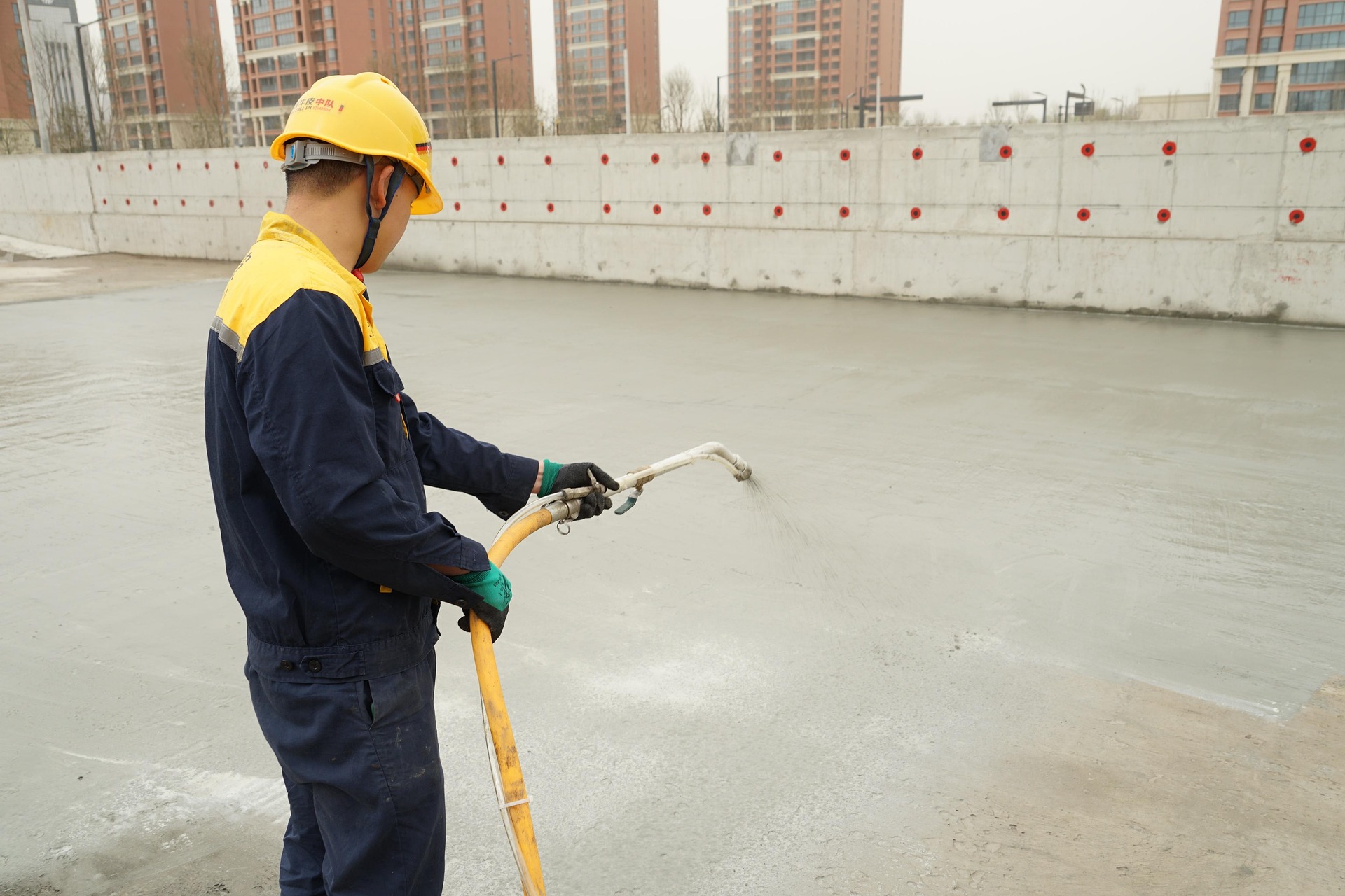 Liquid waterproofing coating application